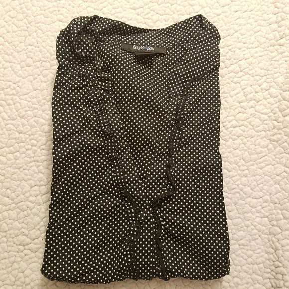 Style &Co Poka dot blouse - Picture 2 of 6